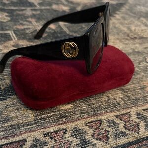 Gucci Black Sunglasses with Gold Logo